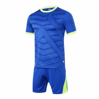 1612 Customize Team Blue Soccer Jersey Kit(Shirt+Short)