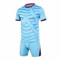 1612 Customize Team Sky Blue Soccer Jersey Kit(Shirt+Short)