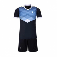 001 Customize Team Black&Blue Soccer Jersey Kit(Shirt+Short)