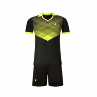 001 Customize Team Black&Yellow Soccer Jersey Kit(Shirt+Short)