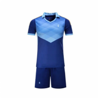 001 Customize Team Blue Soccer Jersey Kit(Shirt+Short)