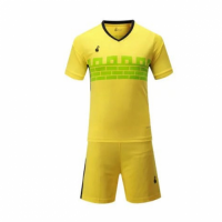 015 Customize Team Yellow Soccer Jersey Kit(Shirt+Short)