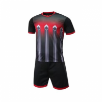 016 Customize Team Black Soccer Jersey Kit(Shirt+Short)