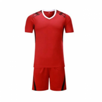 002 Customize Team Red Soccer Jersey Kit(Shirt+Short)