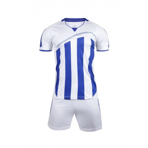 blue white soccer jersey