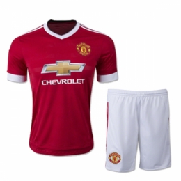 Manchester United Home Red Jersey Kit(Shirt+Shorts) 2015-2016 Without Brand Logo