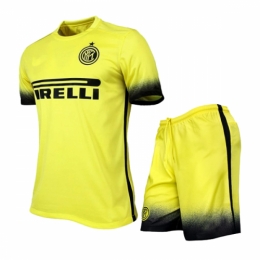 Inter Milan Away Yellow Jersey Kit(Shirt+Shorts) 2015-2016 Without Brand Logo