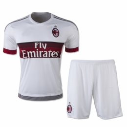AC Milan Away White Jersey Kit(Shirt+Shorts) 2015-2016 Without Brand Logo
