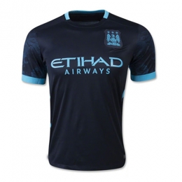 Manchester City Away Navy Jersey Shirt 2015-2016 Without Brand Logo