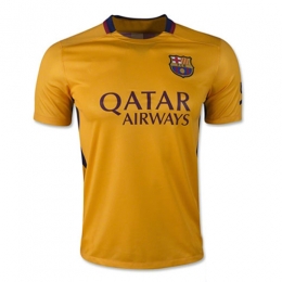 Barcelona Away Yellow Jersey Shirt 2015-2016 Without Brand Logo