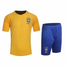 Brazil Home Yellow Jersey Kit(Shirt+Shorts) 2016 Without Brand Logo