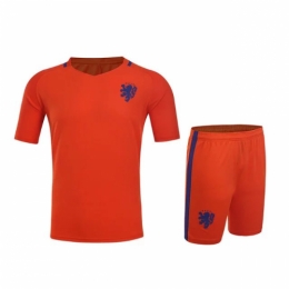 Netherlands Home Orange Jersey Kit(Shirt+Shorts) 2016 Without Brand Logo