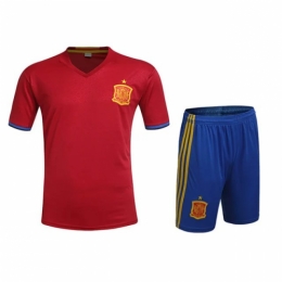 Spain Home Red Jersey Kit(Shirt+Shorts) 2016 Without Brand Logo