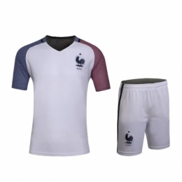 France Away White Jersey Kit(Shirt+Shorts) 2016 Without Brand Logo